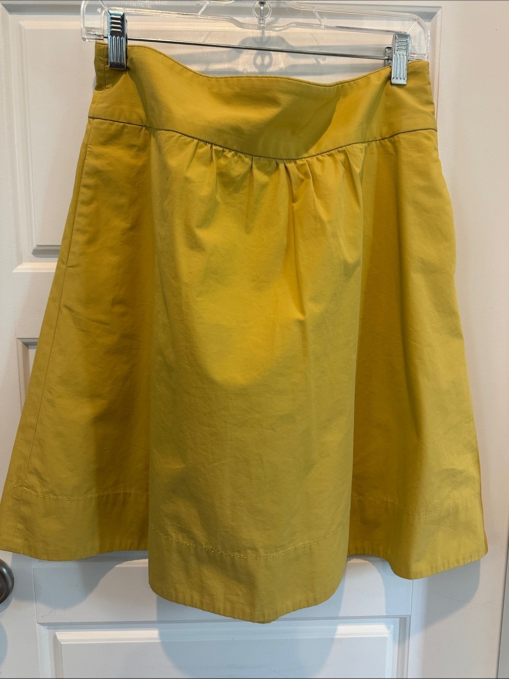 J. Crew Mustard Yellow Circle Skirt. 6.
